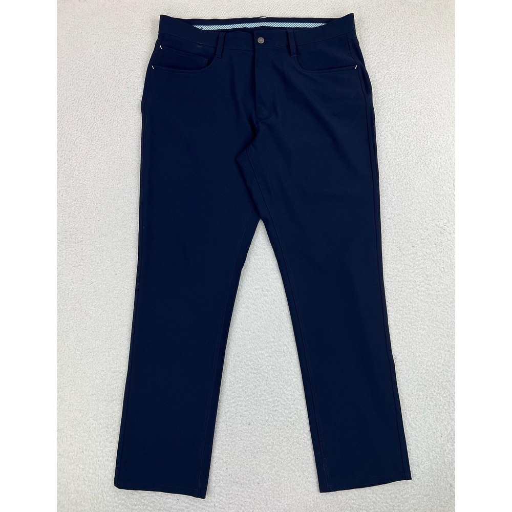 FootJoy Athletic Fit Pants Mens 35x32 Blue Stretch Golf Khakis Woven Performance